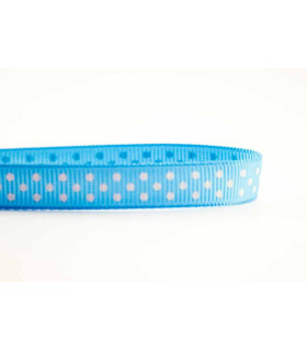 Grosgrain Lunares azul bebe/blanco 9mm