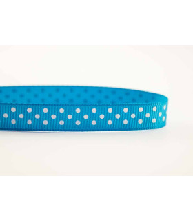 Grosgrain Lunares rosa chicle/blanco 9mm