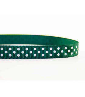 Grosgrain Lunares rosa chicle/blanco 9mm