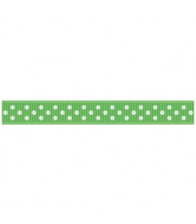 Grosgrain Lunares verde manzana/blanco 9mm