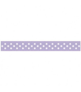 Grosgrain Lunares lila fresco/blanco 9mm