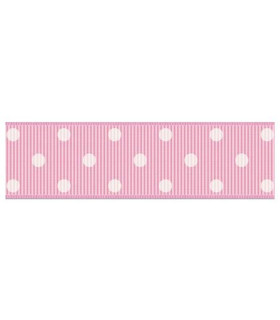 Lunares Grandes Rosa bebe/Blanco 22mm