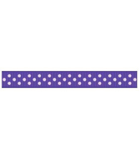 Grosgrain Lunares Morado/blanco 9mm