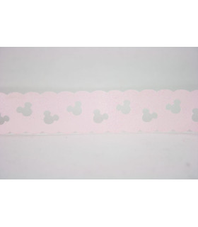 Minnie troquelada SATINADA GLITTER 30mm - ROSA BEBÉ