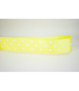 Lunares amarillo suave/blanco 38mm