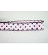 Lunares rosa/puntilla marino 25 mm