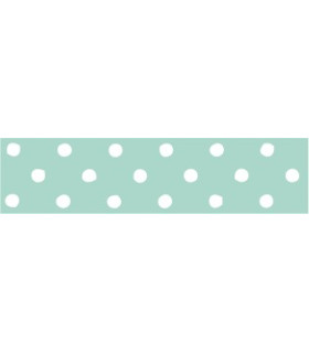 Lunares grandes verde menta/blanco 22mm