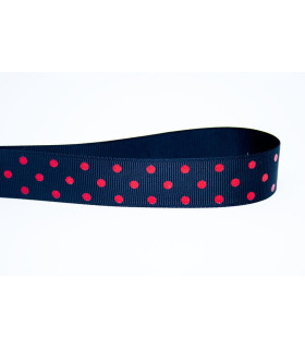 Lunares negro/rojo silver 22mm