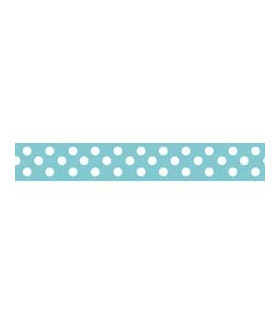 Grosgrain Lunares agua/blanco 9mm