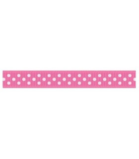 Grosgrain Lunares Fucsia/blanco 9mm