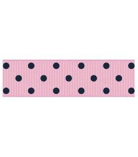 Lunares grandes rosa/marino 22mm