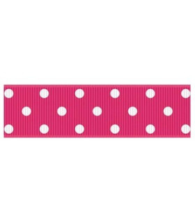 Lunares grandes Rosa intenso/blanco 22mm
