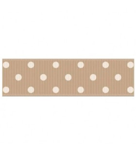 Lunares grandes Camel/blanco 22mm