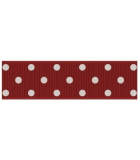 Lunares grandes Vino/blanco 22mm