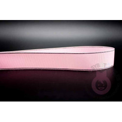 Cinta grosgrain HILO PLATEADO 25mm - Rosa Bebé