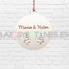 BOLA DE NAVIDAD MADERA - MOD. PAREJA ÁRBOLES