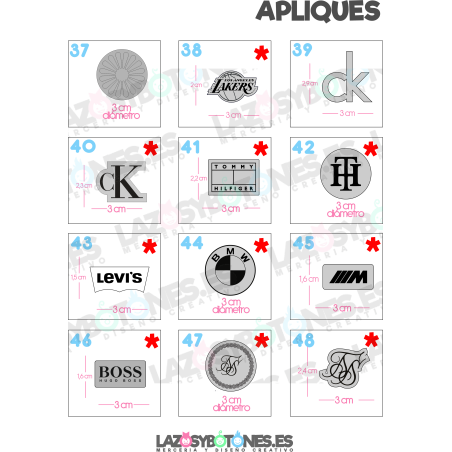 APLIQUE - RESINA LOGOS MARCAS 