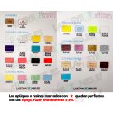 APLIQUE RESINA NOMBRE PARA LAZOS - VARIOS COLORES