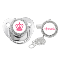 CHUPETE BRILLO PLATEADO  +  CADENA PERSONALIZADO
