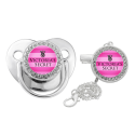 CHUPETE BRILLO PLATEADO  +  CADENA PERSONALIZADO