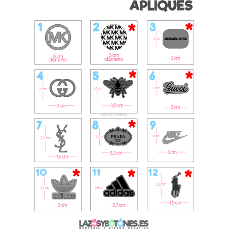 APLIQUE RESINA DOBLE -  LOGOS MARCAS