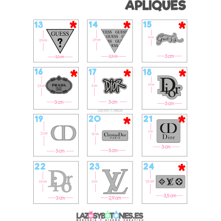 APLIQUE RESINA DOBLE -  LOGOS MARCAS