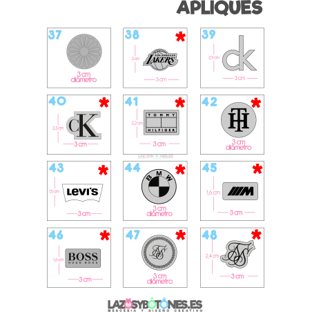APLIQUE RESINA DOBLE -  LOGOS MARCAS