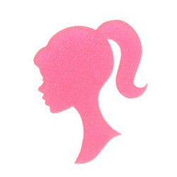 Resina Barbie  Glitter 38*45mm