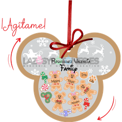 BOLA DE NAVIDAD CON PURPURINA ¡AGÍTAME! -  MOD. MICKEY GALLETAS
