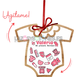 BOLA DE NAVIDAD CON PURPURINA ¡AGÍTAME! -  MOD. BODY BEBÉ