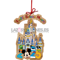 BOLA DE NAVIDAD MADERA - MOD. CASTILLO DISNEY