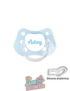 CHUPETE AZUL BEBÉ PERSONALIZADO CON NOMBRE - 0 a 6 meses
