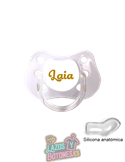 CHUPETE BLANCO PERSONALIZADO CON NOMBRE - 0 a 6 meses