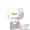 CHUPETE BLANCO PERSONALIZADO CON NOMBRE - 0 a 6 meses
