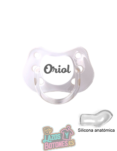 CHUPETE BLANCO PERSONALIZADO CON NOMBRE - +6 meses