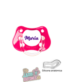 CHUPETE FUCSIA PERSONALIZADO CON NOMBRE - 0 a 6 meses