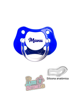 CHUPETE AZUL PERSONALIZADO CON NOMBRE - 0 a 6 meses