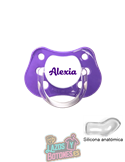 CHUPETE MORADO PERSONALIZADO CON NOMBRE - 0 a 6 meses