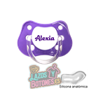CHUPETE MORADO PERSONALIZADO CON NOMBRE - 0 a 6 meses