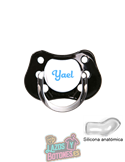CHUPETE NEGRO PERSONALIZADO CON NOMBRE - +6 meses