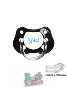 CHUPETE NEGRO PERSONALIZADO CON NOMBRE - +6 meses