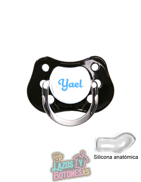 CHUPETE NEGRO PERSONALIZADO CON NOMBRE - +6 meses