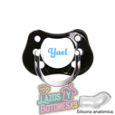CHUPETE NEGRO PERSONALIZADO CON NOMBRE - +6 meses