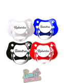 PACK DE 4 CHUPETES PERSONALIZADOS CON NOMBRE - BABY ROCK - 0 a 6 meses