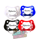 PACK DE 4 CHUPETES PERSONALIZADOS CON NOMBRE - BABY ROCK - 0 a 6 meses