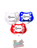 PACK DE 3 CHUPETES PERSONALIZADOS CON NOMBRE - GALAXIA - 0 a 6 meses