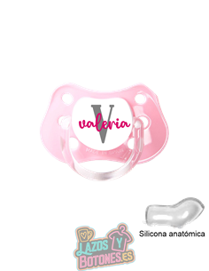 CHUPETE PERSONALIZADO NOMBRE E INICIAL - 0 a 6 meses