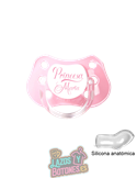 CHUPETE PERSONALIZADO PRINCESA NOMBRE - 0 a 6 meses