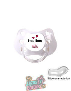CHUPETE PERSONALIZADO T'ESTIMO AVI, AVIA, TIET, ETC - 0 a 6 meses