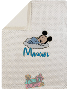 MANTA PERSONALIZADA - MICKEY NUBE Y NOMBRE
